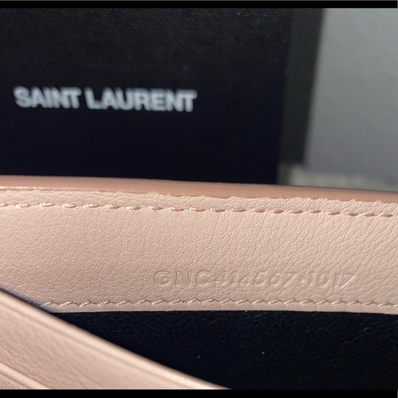 SAINT LAURENT WALLET BI FOLD FLAP WALLET 414567 BEIGE LEATHER 1017 Authentic - Picture 9 of 10